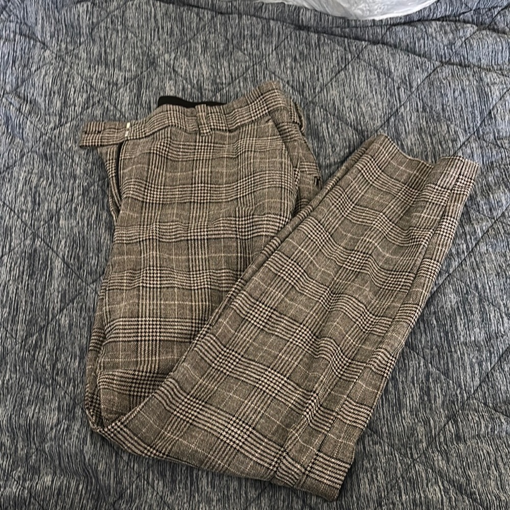 H&M Brown Slim-Fit Trousers
